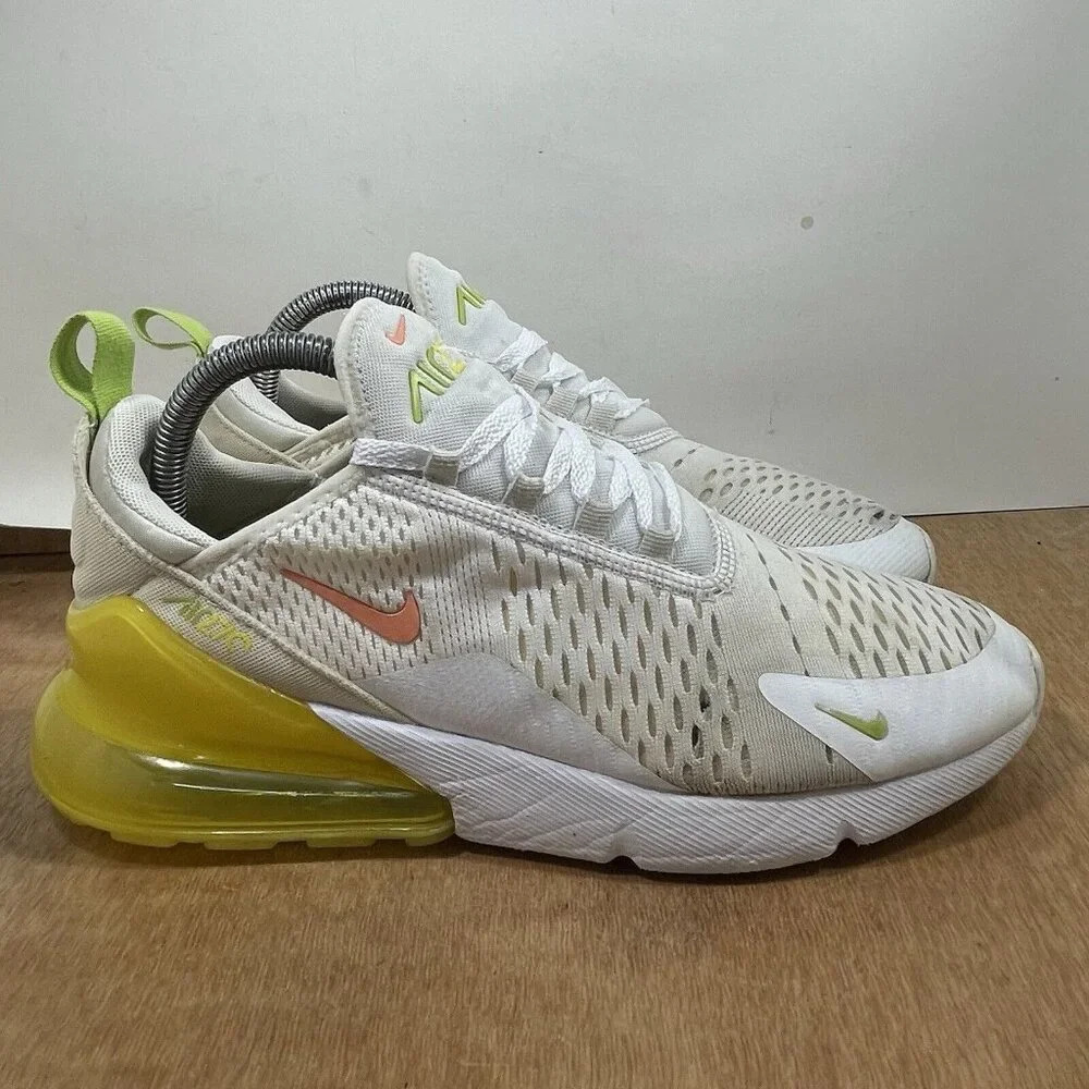Nike Air Max 270 White Yellow Strike Women's Size 9 Shoe Sneakers DV2184-100